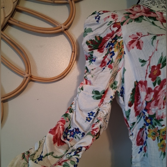 byTiMo Bubble Floral-Printed Satin Ruched Minidress Size L - Picture 10 of 15